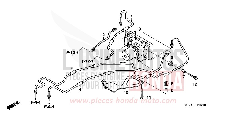 MODULATEUR ABS (CBF600SA6/NA6) de CBF600S ABS EMERGENCY RED METALLIC (R311) de 2006